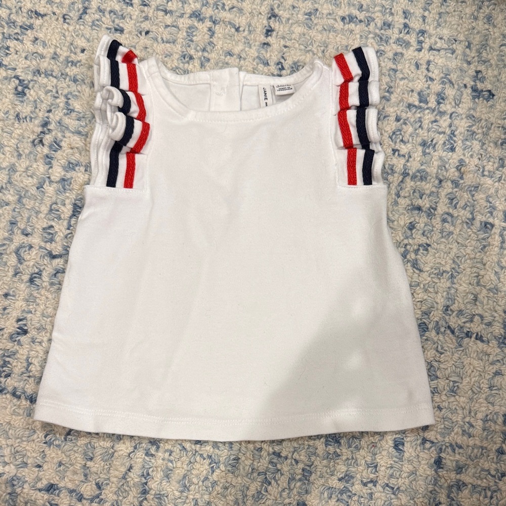 Janie and Jack tank with Red and Blue Accents